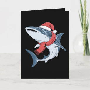 Weihnachtswal Hai Santa Hut Schal Ozean Fisch Karte