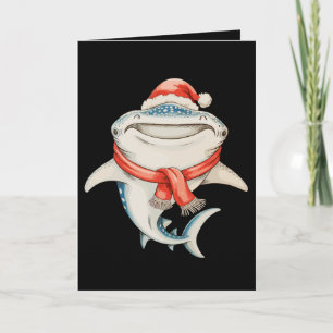 Weihnachtswal Hai Santa Hut Xmas Ferien Karte