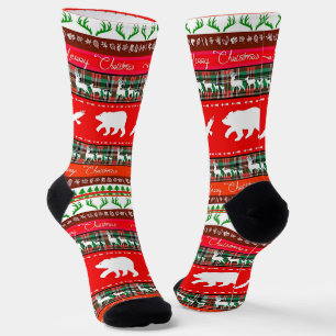Weihnachtswald-Collage Socken