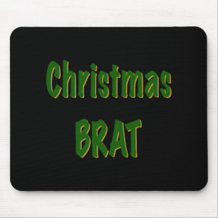 Weihnachtswald Grün Gold Brat Auf Rotem T-Shirt Mousepad