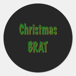 Weihnachtswald Grün Gold Brat Auf Rotem T-Shirt Runder Aufkleber