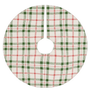 Weihnachtswald grün rot weiß kariert vintage polyester weihnachtsbaumdecke