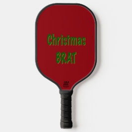 Weihnachtswald Grüne Goldbutt auf Crimson Red Pickleball Schläger