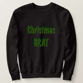 Weihnachtswald grünes Gold Brat auf schwarz Sweatshirt