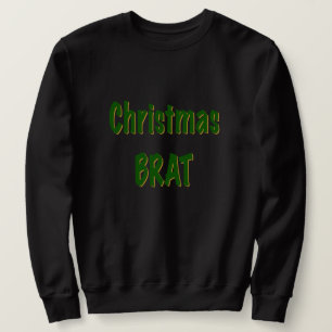 Weihnachtswald grünes Gold Brat auf schwarz Sweatshirt