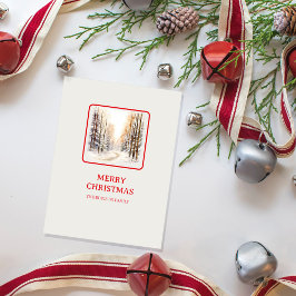Weihnachtswald Minimalistisch Einfache Ferien Postkarte
