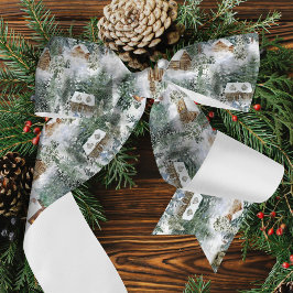 Weihnachtswald Rustikaler Winter Satinband