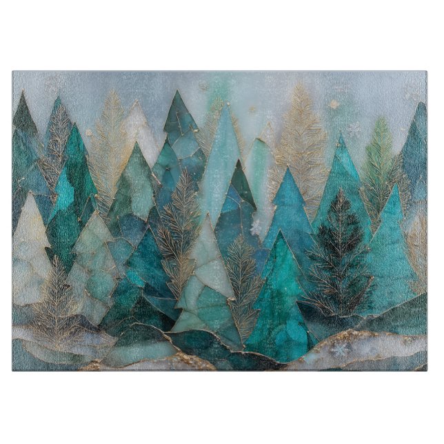 Weihnachtswald Schneidebrett (Vorderseite)