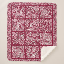 Weihnachtswaldland Animal Burgundy Deer Fox Rabbit