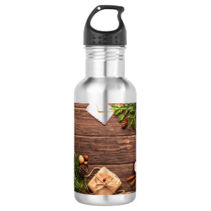Weihnachtswaldszene Edelstahlflasche