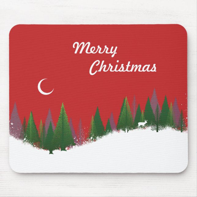 Weihnachtswaldszene Mousepad (Vorne)