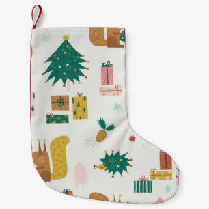 Weihnachtswaldtiere: Vintage-Stimmung Kleiner Weihnachtsstrumpf