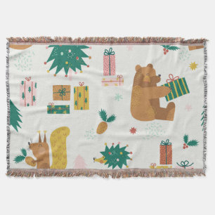 Weihnachtswaldtiere: Vintage Tiere Decke