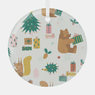 Weihnachtswaldtiere: Vintage Tiere Ornament Aus Glas