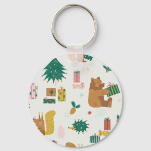Weihnachtswaldtiere: Vintage Tiere Schlüsselanhänger