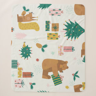 Weihnachtswaldtiere: Vintage Tiere Sherpadecke