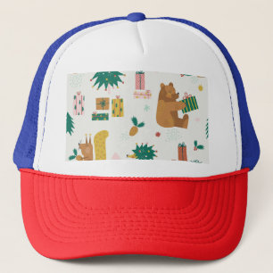 Weihnachtswaldtiere: Vintage Tiere Truckerkappe