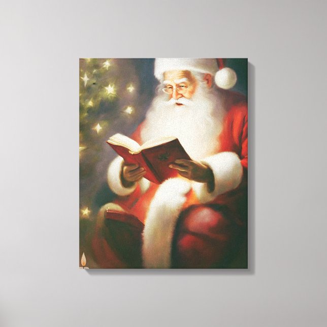 Weihnachtswall Kunst Lesen Leinwanddruck (Vorderseite)