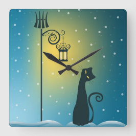 Weihnachtswall-Uhr Quadratische Wanduhr