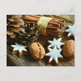 Weihnachtswalnüsse Zimtkekse Postkarte
