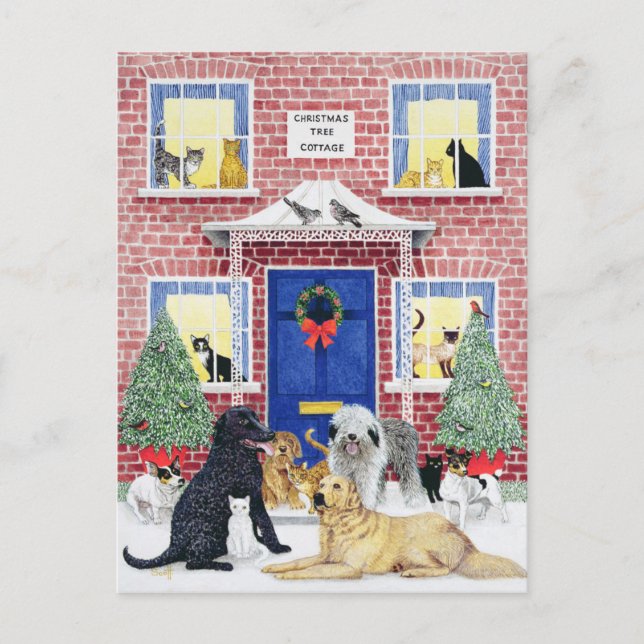 Weihnachtswärme Feiertagspostkarte (Vorderseite)