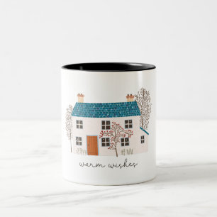 Weihnachtswärme wünscht zweifarbige tasse