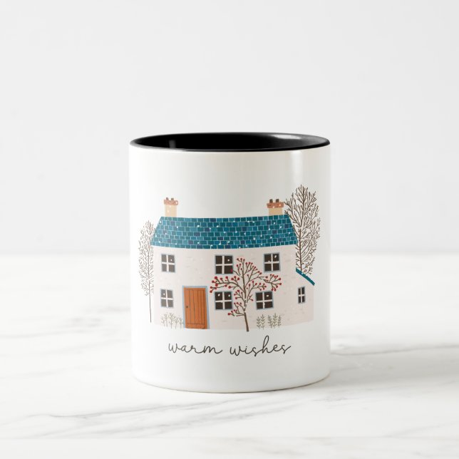 Weihnachtswärme wünscht zweifarbige tasse (Mittel)