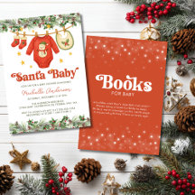 Weihnachtswäscheleine Baby Shower und Buchwunsch