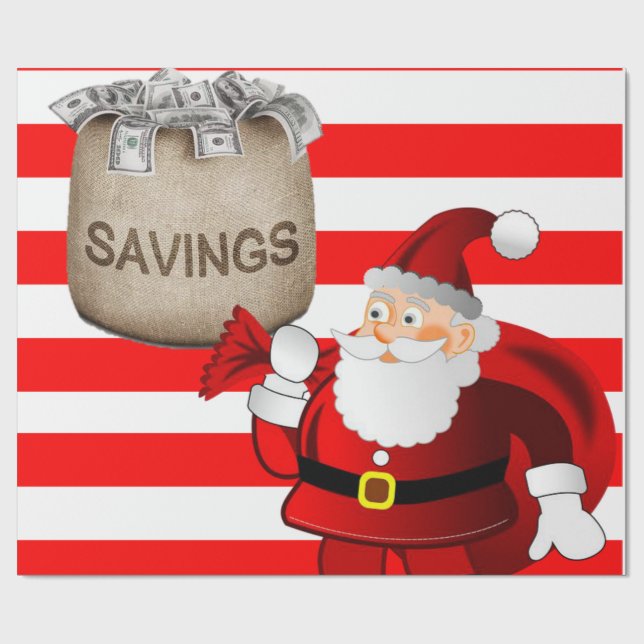 Weihnachtswaschpapier Santa Geschenkpapier (Flach)