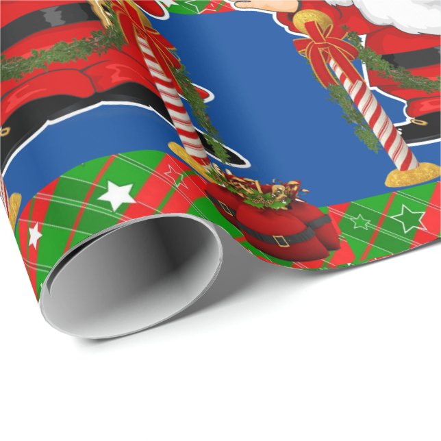 Weihnachtswaschpapier Santa Geschenkpapier (Rolleneckpunkt)