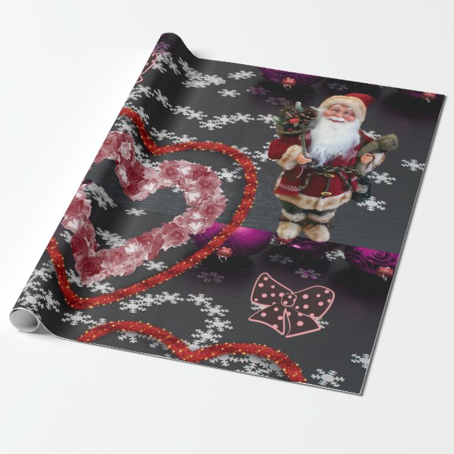 Weihnachtswaschpapier Santa Geschenkpapier (Ungerollt)