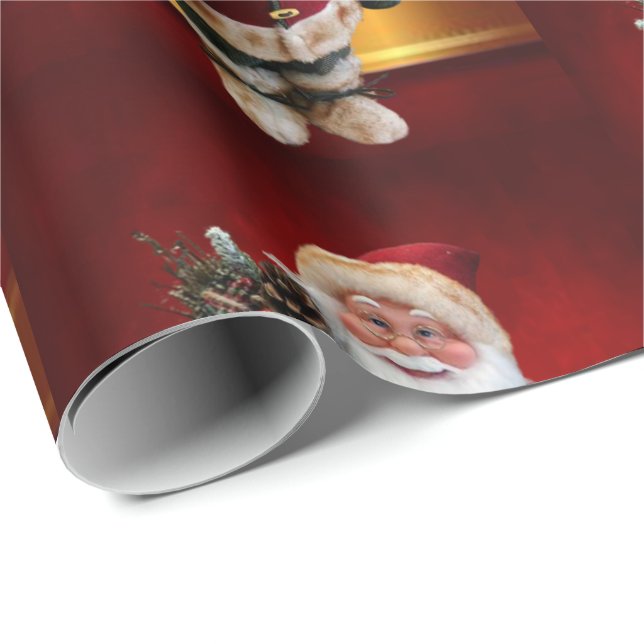 Weihnachtswaschpapier Santa Geschenkpapier (Rolleneckpunkt)