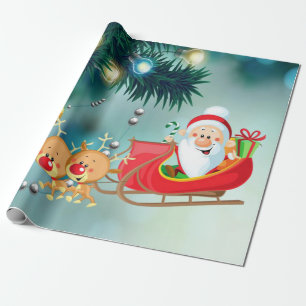 Weihnachtswaschpapier Santa Geschenkpapier