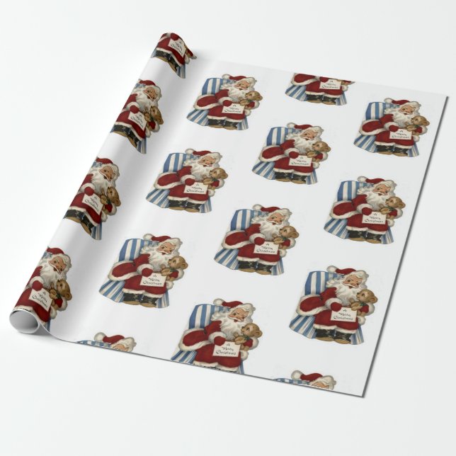 Weihnachtswaschpapier Santa Geschenkpapier (Ungerollt)