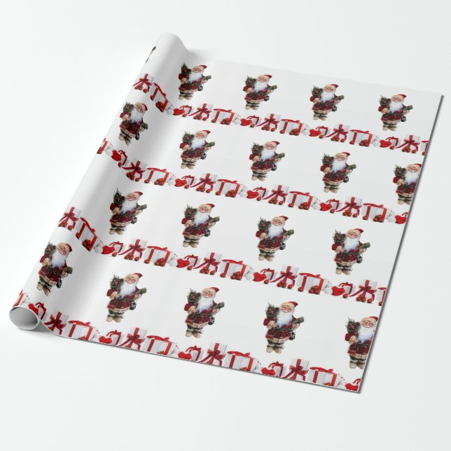 Weihnachtswaschpapier Santa Geschenkpapier (Ungerollt)