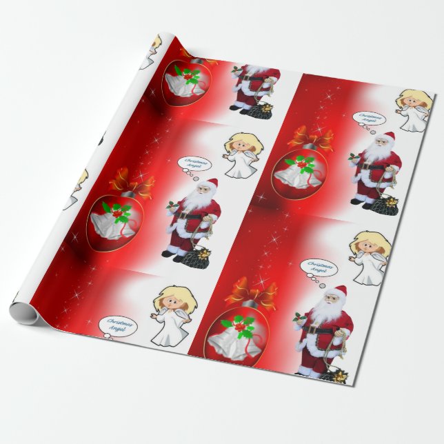 Weihnachtswaschpapier Santa Geschenkpapier (Ungerollt)