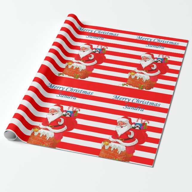 Weihnachtswaschpapier Santa Geschenkpapier (Ungerollt)