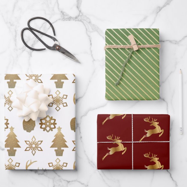 Weihnachtswaschpapier - Traditionen Geschenkpapier Set (Vorderseite)