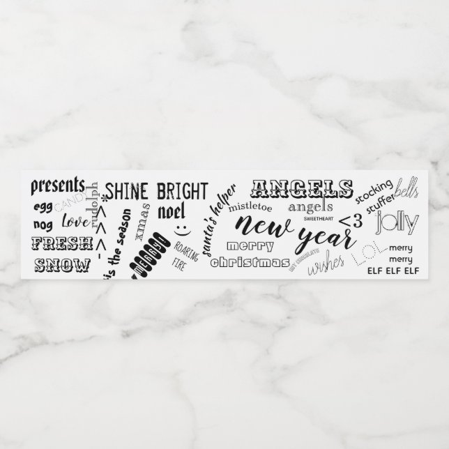 Weihnachtswasser Flasche Label lustige Worte Gastg Wasserflaschenetikett (Einzelnes Label)