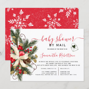 Weihnachtswasserdusche mit Blumenmoor, Babydusche, Einladung
