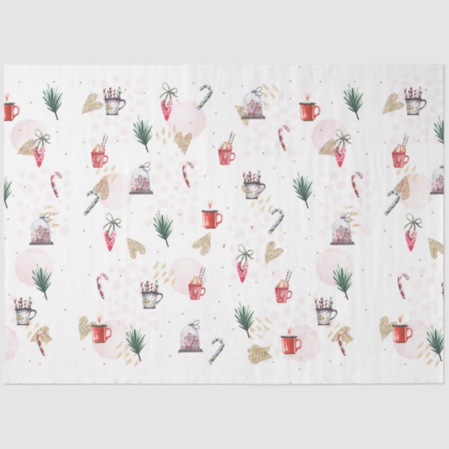 Weihnachtswasserfarbe GoldI Design 1 Seidenpapier (Vorderseite)