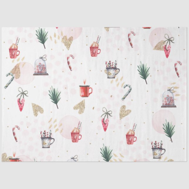 Weihnachtswasserfarbe GoldI Design 2 Seidenpapier (Vorderseite)