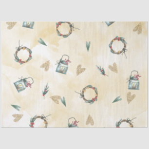 Weihnachtswasserfarbe GoldI Design 9 Seidenpapier