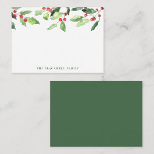 Weihnachtswasserfarbe Mistletoe Familienname Mitteilungskarte
