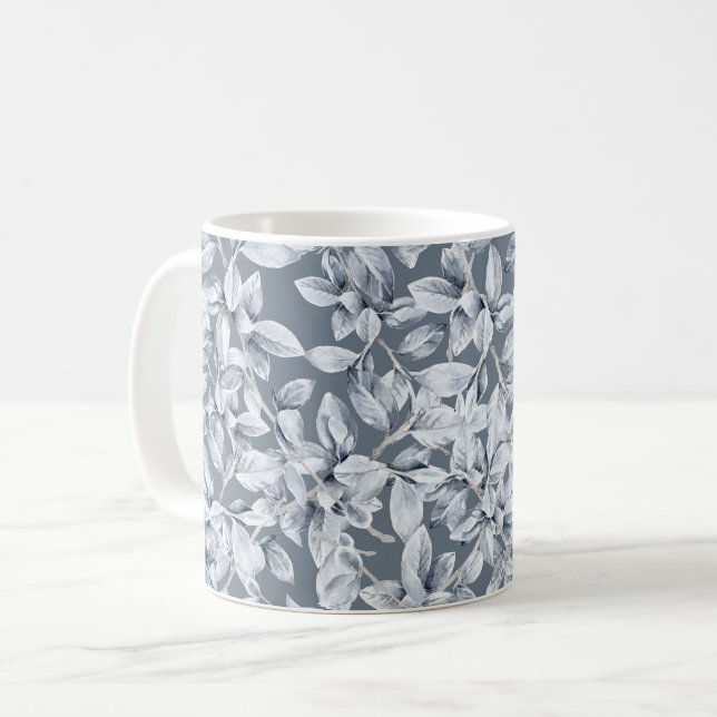 Weihnachtswasserfarbe Winter Botanisches Muster Kaffeetasse (Vorderseite Links)
