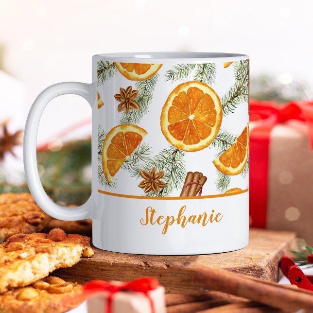 Weihnachtswasserfarbe Zitrusfrüchte Orangen Person Kaffeetasse (Von Creator hochgeladen)