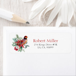 Weihnachtswasserfarben Blume, Blätter und Vögel