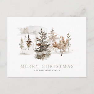 Weihnachtswasserkarte mit Winterlandschaft Postkarte