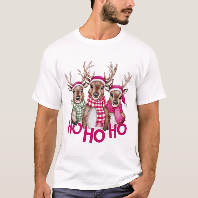 Weihnachtswasserrinder und "HO HO HO" T-Shirt (Vorderseite)