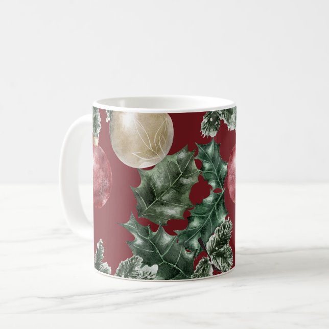 Weihnachtswasserschmuck Muster Kaffeetasse (Vorderseite Links)